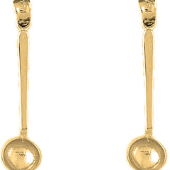 Yellow Gold-plated Silver 36mm 3D Measuring Spoon Earrings