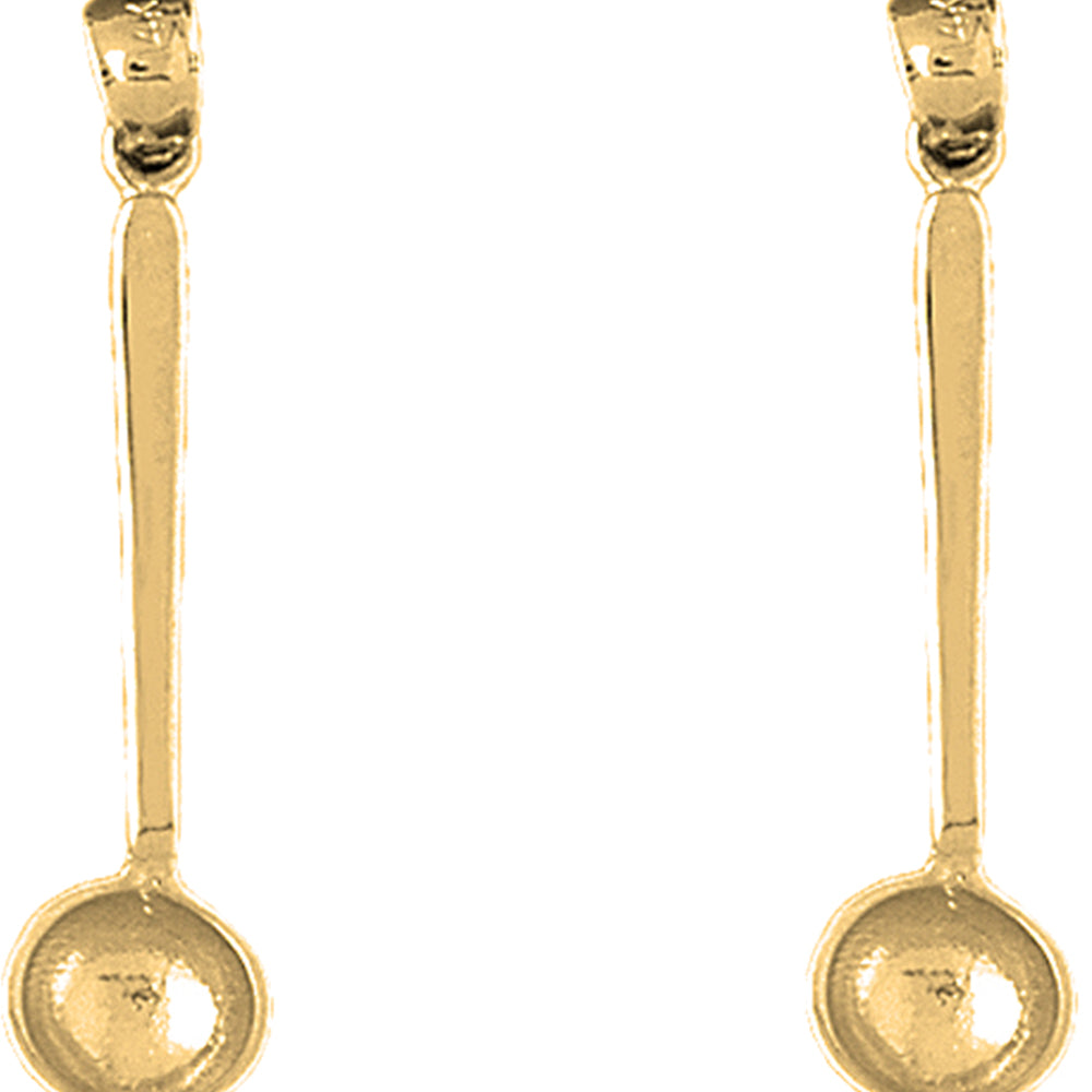 14K or 18K Gold 36mm 3D Measuring Spoon Earrings