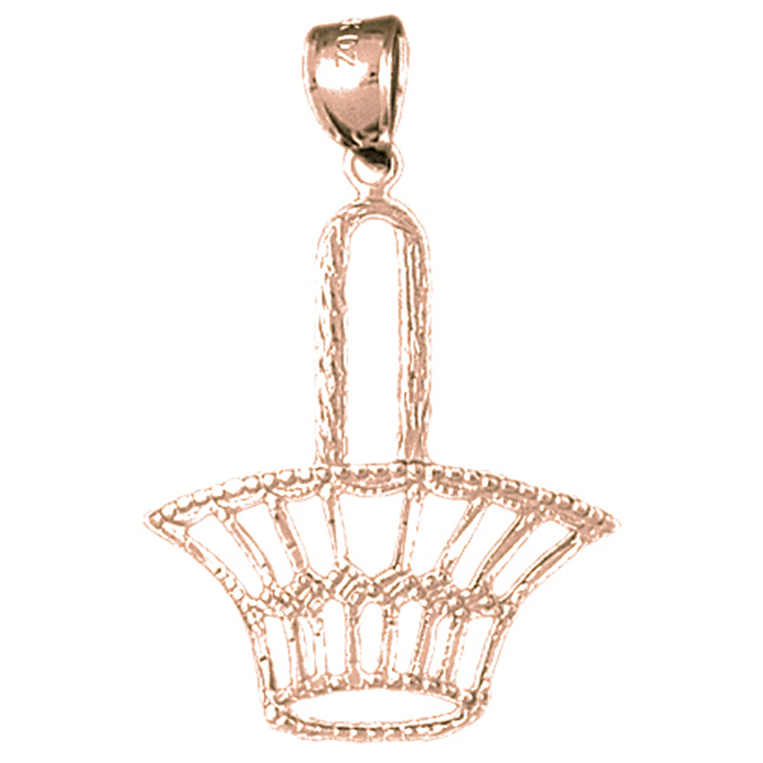 14K or 18K Gold Basket Pendant