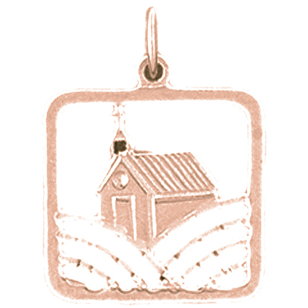 14K or 18K Gold House Pendant