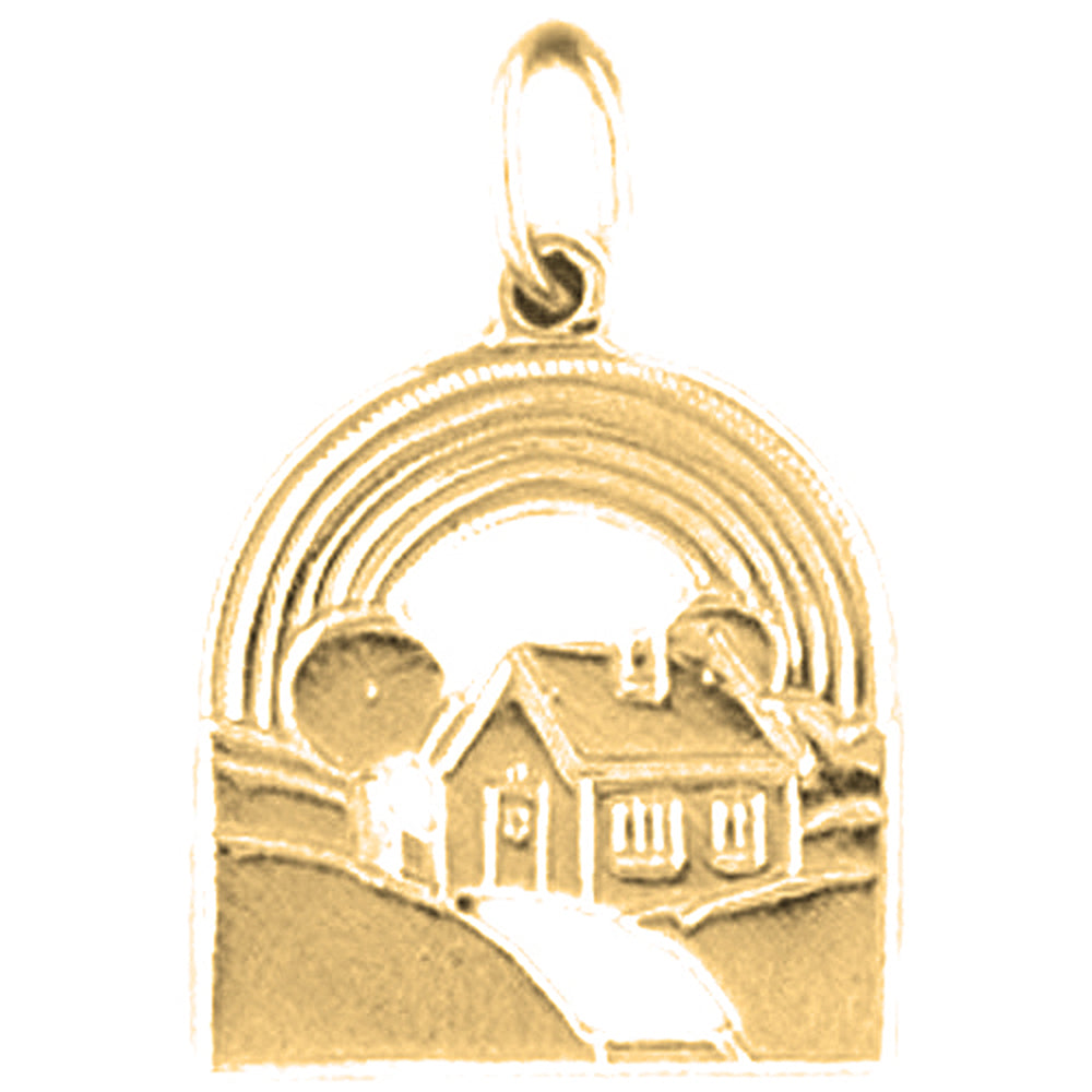 14K or 18K Gold House Pendant