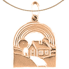 14K or 18K Gold House Pendant