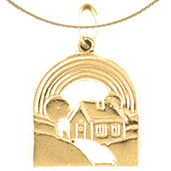 14K or 18K Gold House Pendant