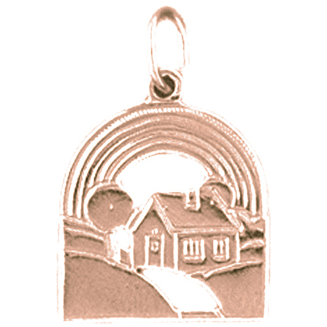 14K or 18K Gold House Pendant