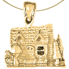 14K or 18K Gold House Pendant