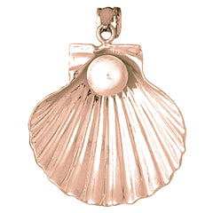 10K, 14K or 18K Gold Shell With Pearl Pendant