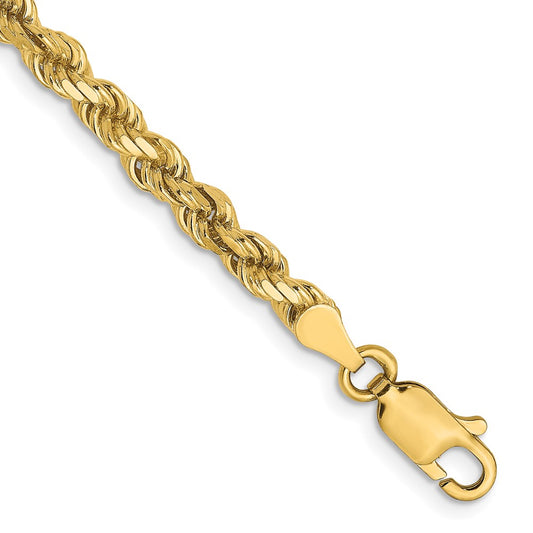14K Yellow Gold 3.5mm Diamond-cut Rope Chain