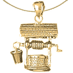 10K, 14K or 18K Gold Water Well Pendant