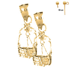 14K or 18K Gold Water Well Earrings