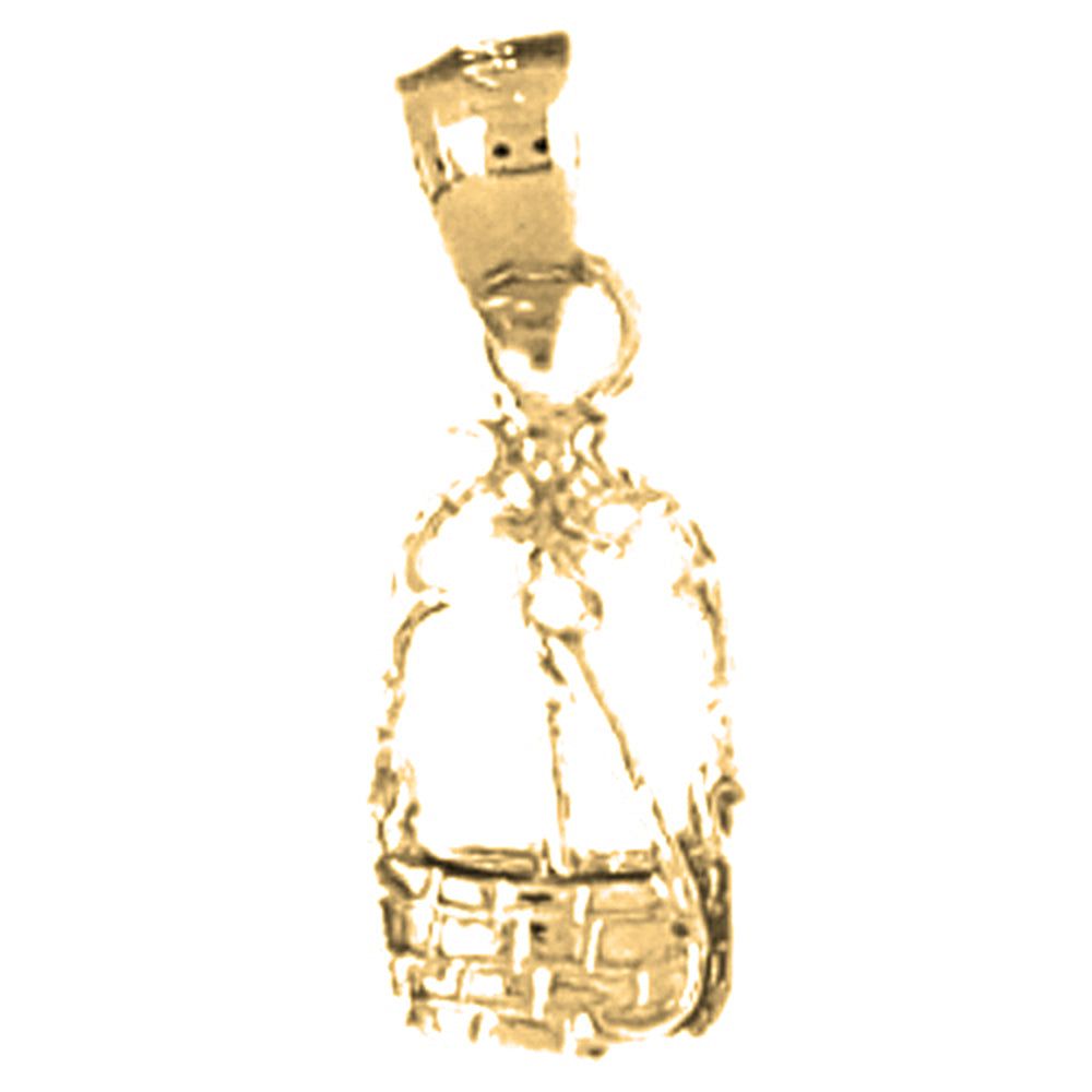 14K or 18K Gold Water Well Pendant