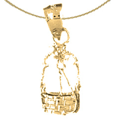 14K or 18K Gold Water Well Pendant