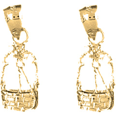 14K or 18K Gold 21mm Water Well Earrings