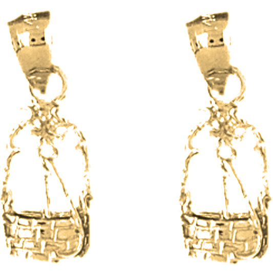 Yellow Gold-plated Silver 21mm Water Well Earrings