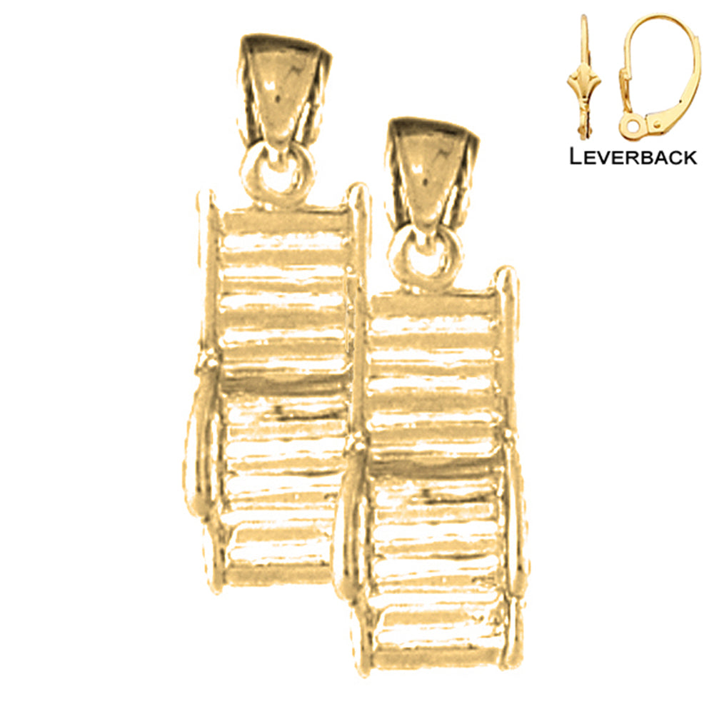 14K or 18K Gold Beach Chair/Chaise Earrings