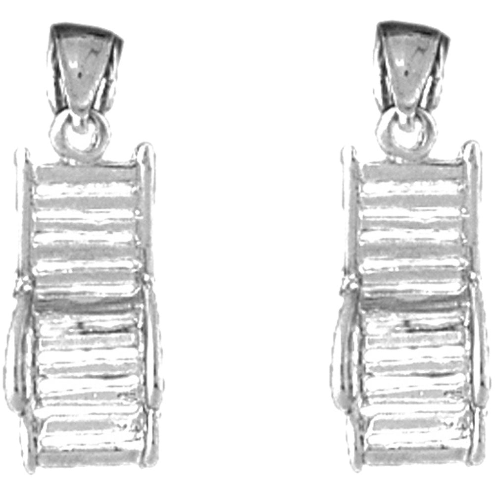 Sterling Silver 2mm Beach Chair/Chaise Earrings