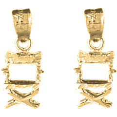 Yellow Gold-plated Silver 17mm Directors Chair Earrings