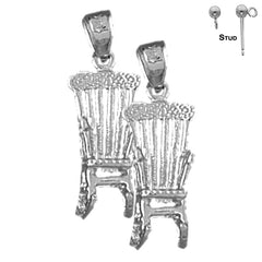 Sterling Silver 24mm Rocking Chair Earrings (White or Yellow Gold Plated)