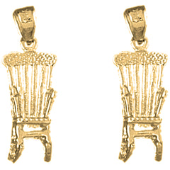 Yellow Gold-plated Silver 24mm Rocking Chair Earrings