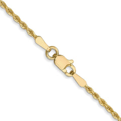 Cadena de cuerda con corte de diamante de 1,3 mm en oro amarillo de 14 quilates