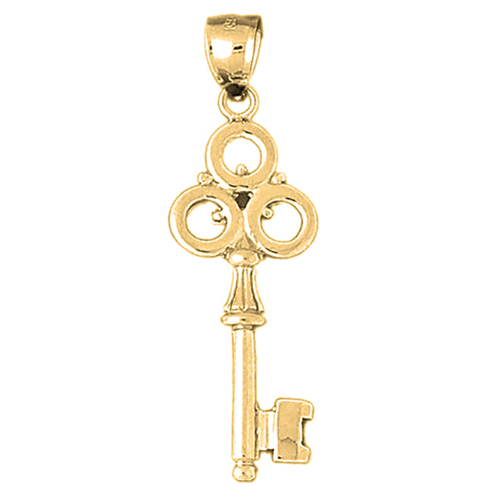 10K, 14K or 18K Gold Key Pendant