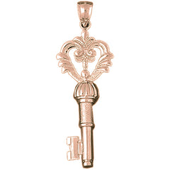 10K, 14K or 18K Gold Key Pendant