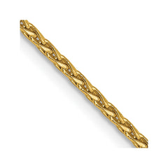 14K Yellow Gold 1.3mm Diamond-cut Spiga (Wheat) Chain