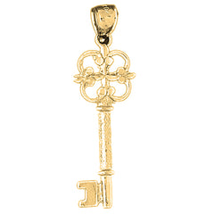 10K, 14K or 18K Gold Key Pendant