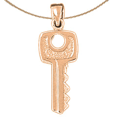 14K or 18K Gold Key Pendant