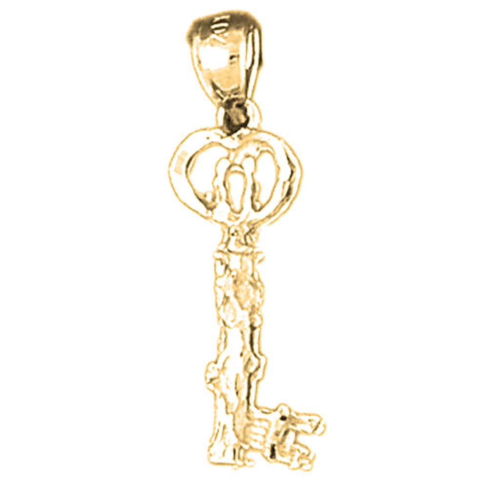 14K or 18K Gold Key Pendant