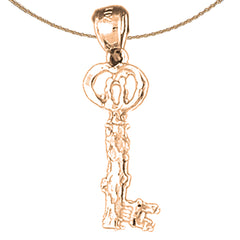 14K or 18K Gold Key Pendant