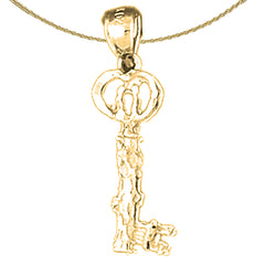 14K or 18K Gold Key Pendant