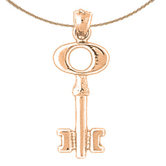 14K or 18K Gold Key Pendant