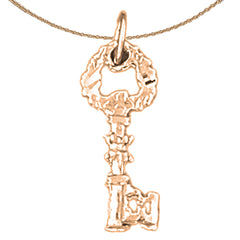 14K or 18K Gold Key Pendant