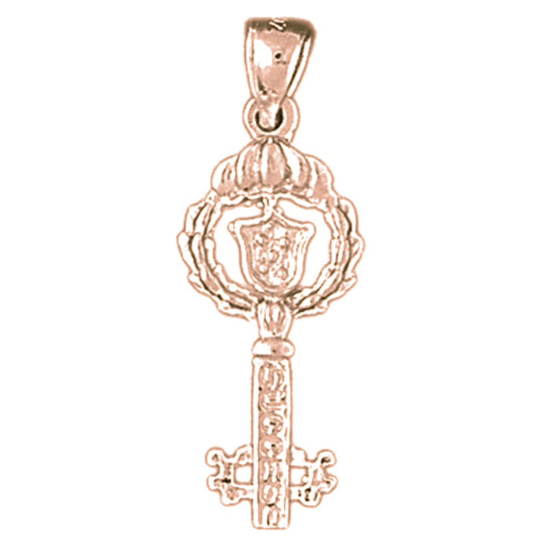 10K, 14K or 18K Gold Key Pendant