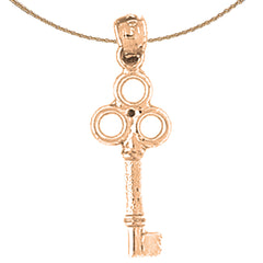 14K or 18K Gold Key Pendant