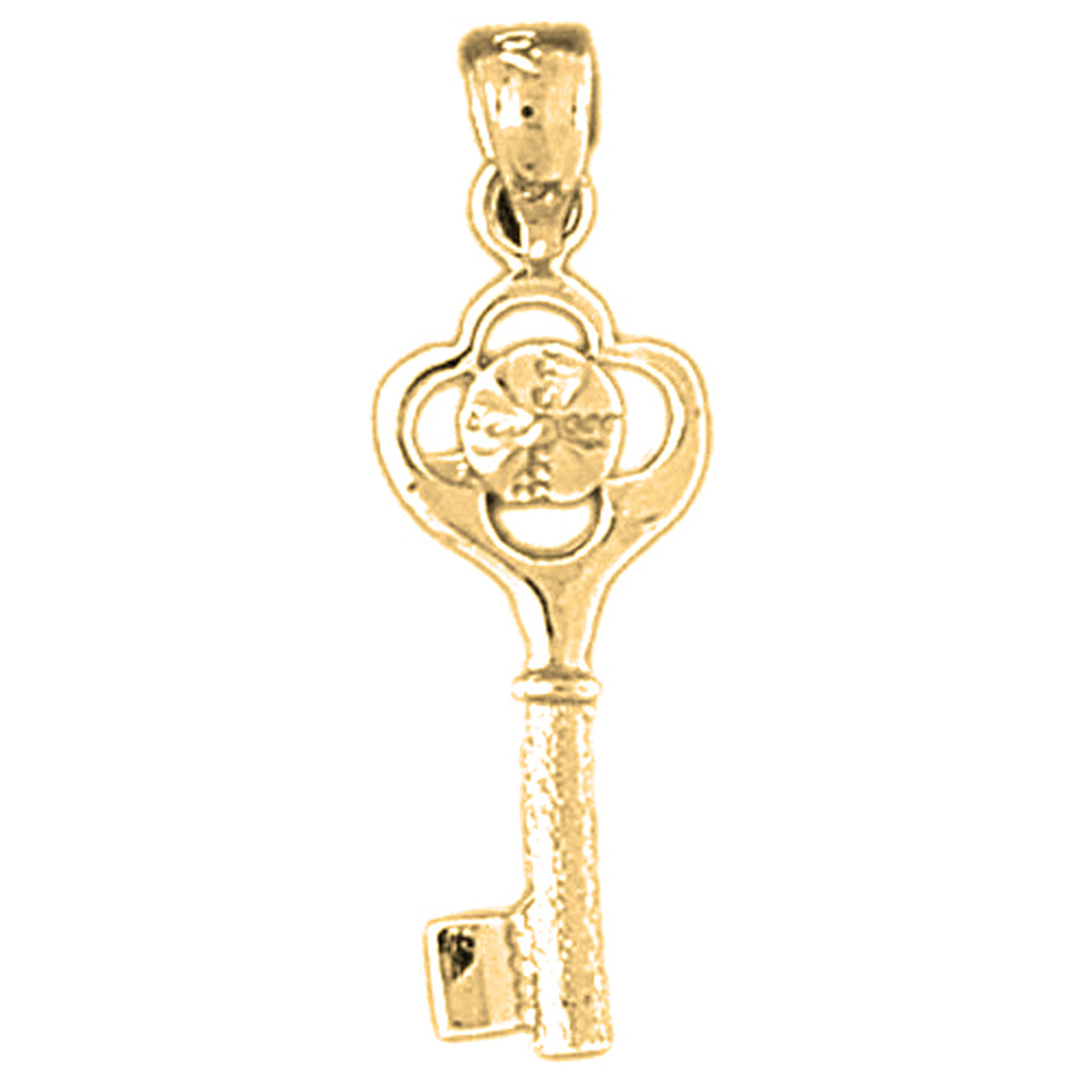 14K or 18K Gold Key Pendant