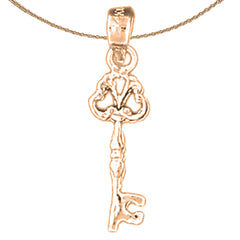 14K or 18K Gold Key Pendant