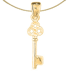 14K or 18K Gold Key Pendant