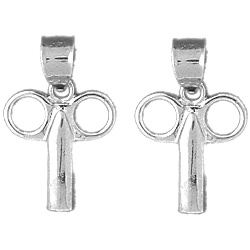 Sterling Silver 22mm Key Earrings