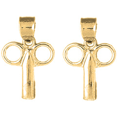 Yellow Gold-plated Silver 22mm Key Earrings
