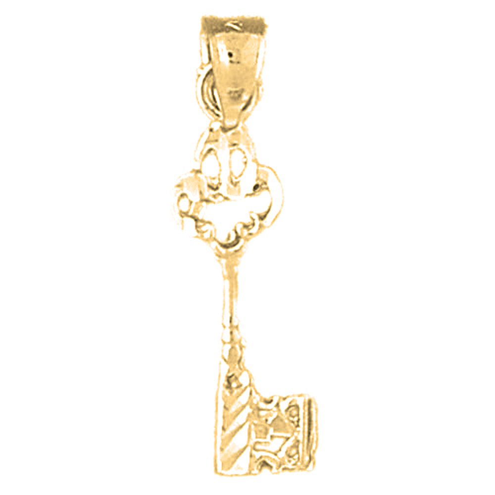 14K or 18K Gold Key Pendant