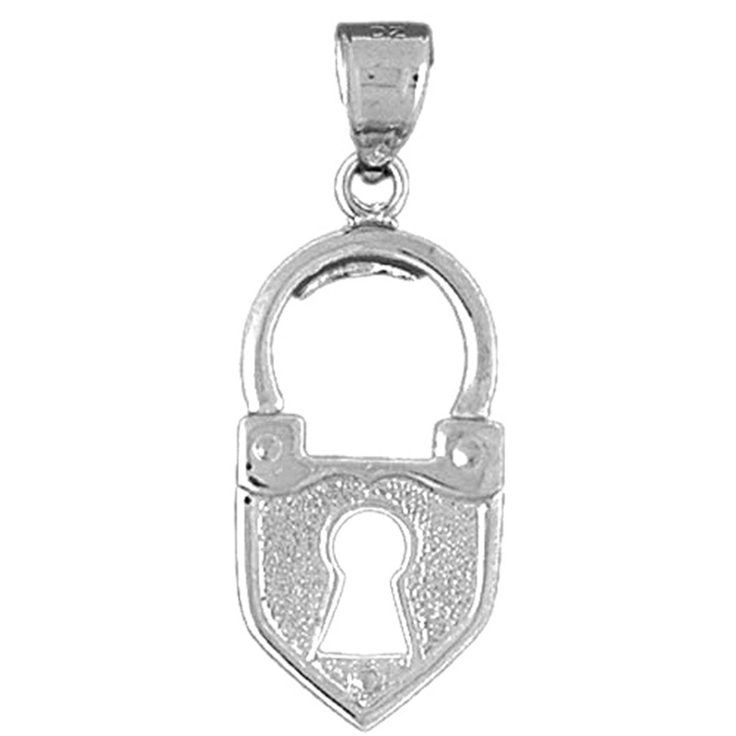 10K, 14K or 18K Gold Heart Padlock, Lock Pendant