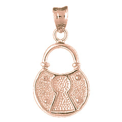 14K or 18K Gold Padlock, Lock Pendant