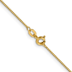 14K Yellow Gold .8mm Box with Spring Ring Clasp Chain