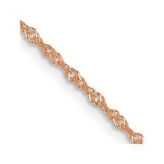 14K Rose Gold 1mm Singapore with Lobster Clasp Chain