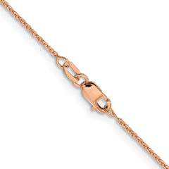 Cadena tipo cable plano de oro rosa de 14 quilates de 1,1 mm