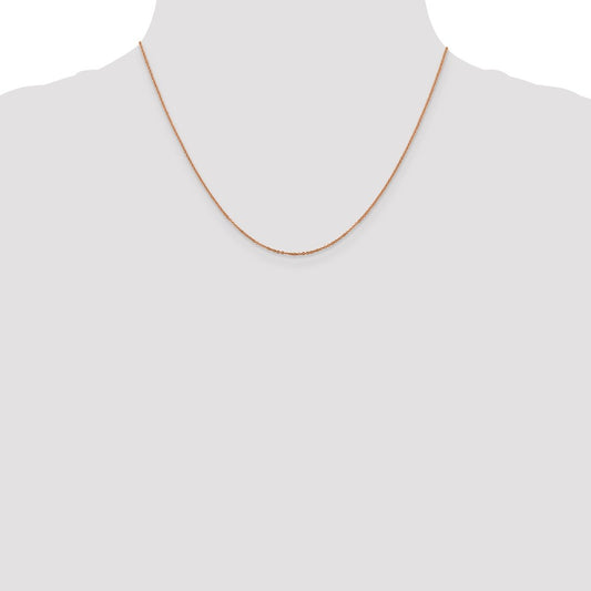 14K Rose Gold 1.1mm Flat Cable Chain