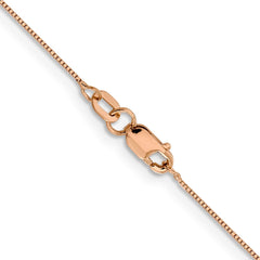 14K Rose Gold .5mm Box with Lobster Clasp Chain