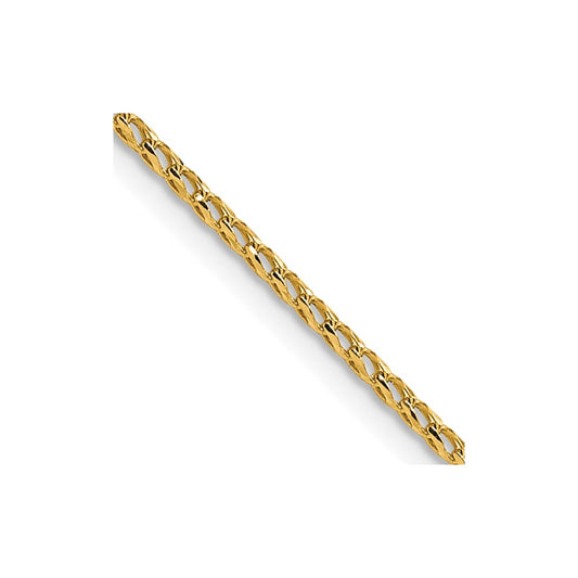 14K Yellow Gold 1mm Diamond-cut Open Franco Chain