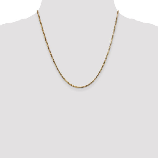 14K Yellow Gold 1.5mm Franco Chain